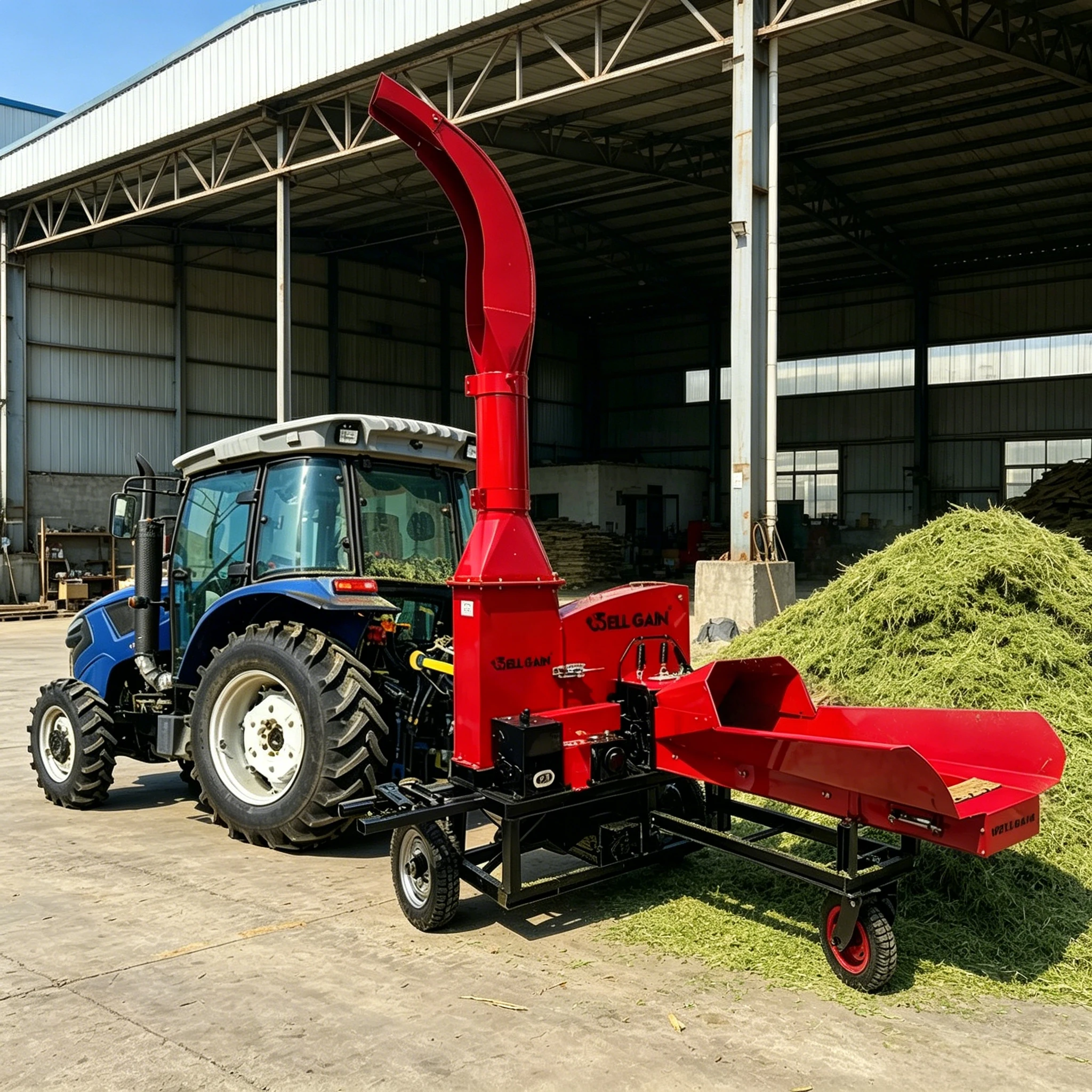 

Large Capacity Chaff Cutter Straw Chopper with Conveyor High Discharge Blower Silage Forage Machine for Livestock Farm