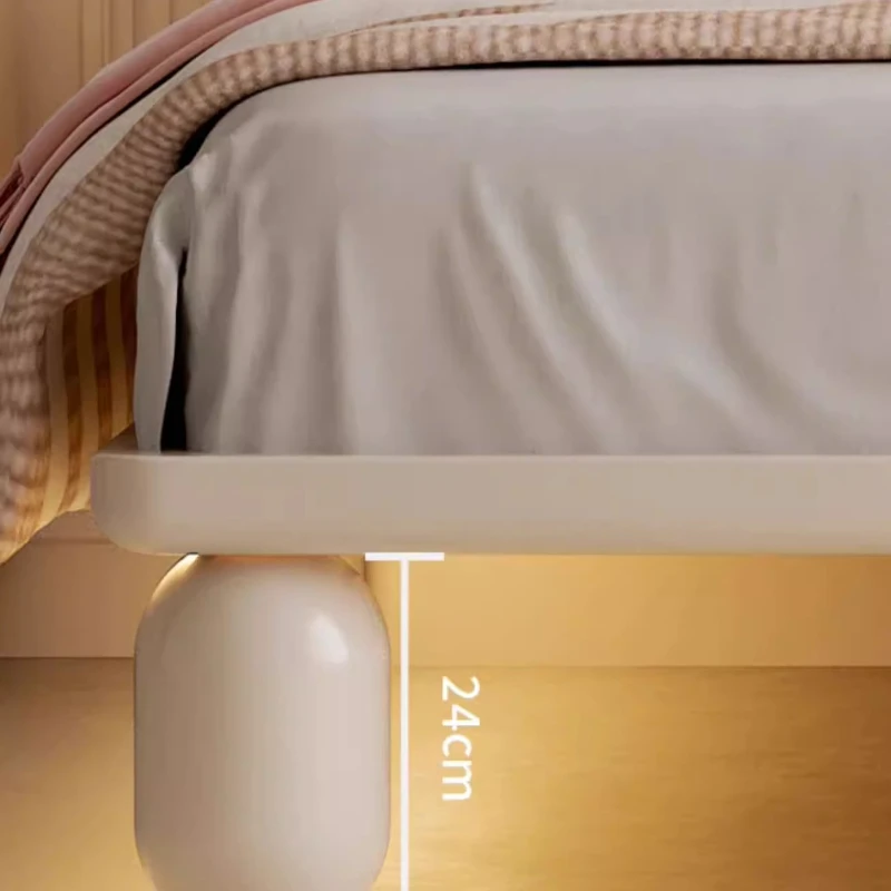 Cream Style Children's Bed Kids Minimalist Bedroom Soft Bag Princess Bed Single Headboard Luxury Camas House Accessories