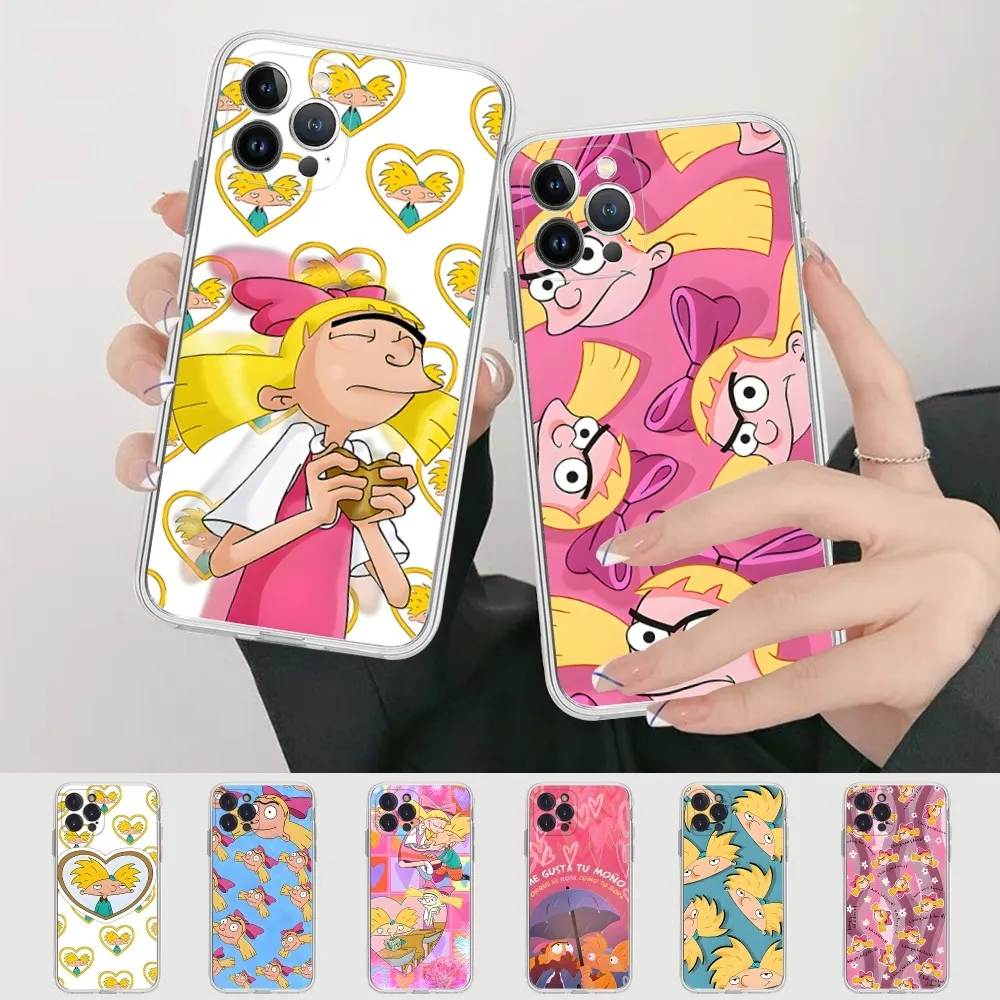 Hey A-Arnold H-Helga Phone Case For IPhone 16 15 8 7 6 6S Plus X SE XR XS 14 11 12 13 Mini Pro Max Mobile Case