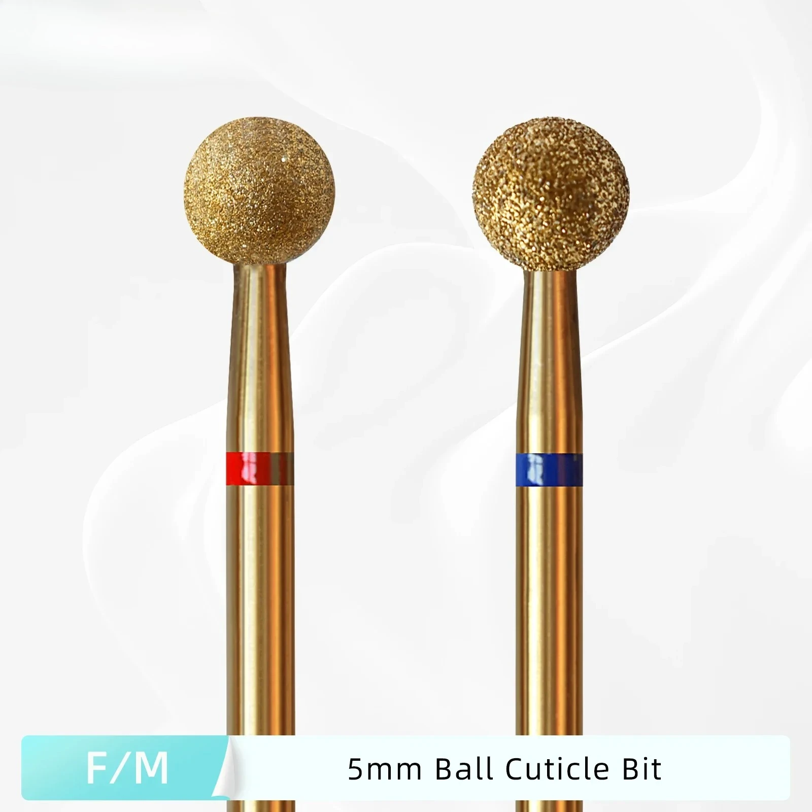 5mm Ball Cuticle Clean Nail Drill Bit, Titanium Russian Diamond Nail Bits Nail Cleaner Accessories Tool for Dead Skin