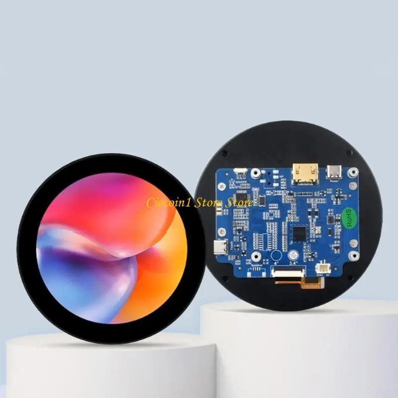 RPI 5/4B/3B+ 800X800 해상도 IPS 10 포인트 터치 용 A3PC 3.4 인치 라운드 터치 디스플레이