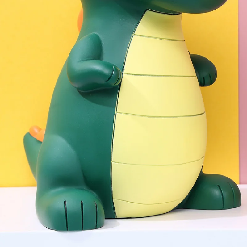 Salvadanaio Dinosauro Verde In PVC Per Bambini - Infrangibile Con Tappo Rimuovibile - Giocattolo E Decorazione