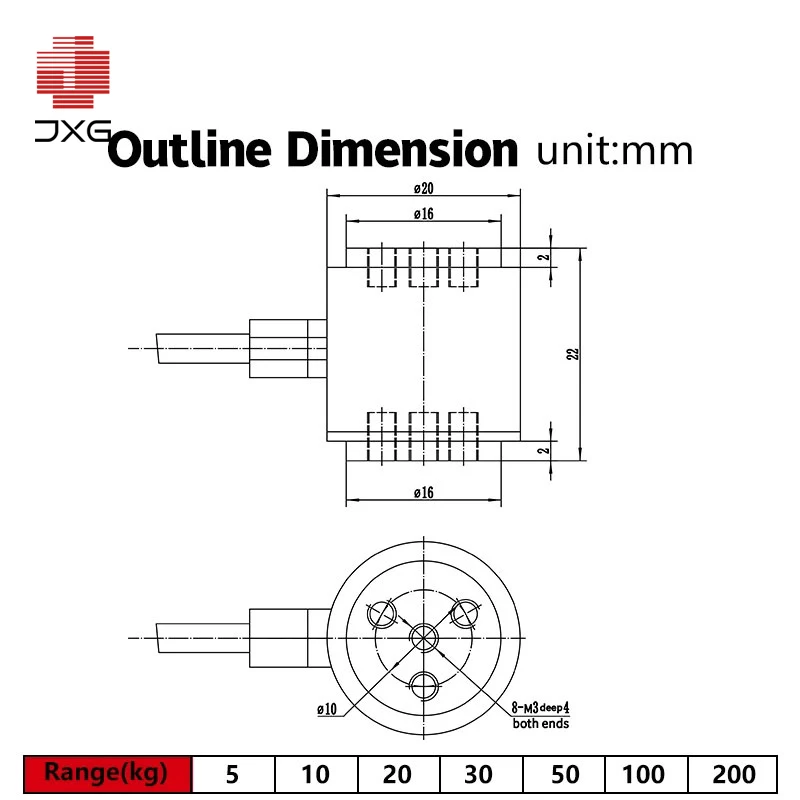 Miniature Column Type Load Cell High Precision Industrial Tension Pressure Weighing Force Measuring Weight Sensor