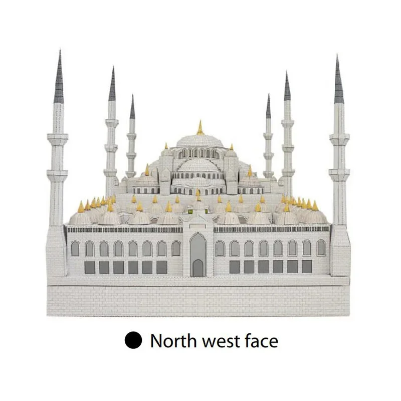 40cm animal model Turkish Blue Mosque Animal Sculpture Papercraft bedroom Living Room handmade DIY Geometric origami model