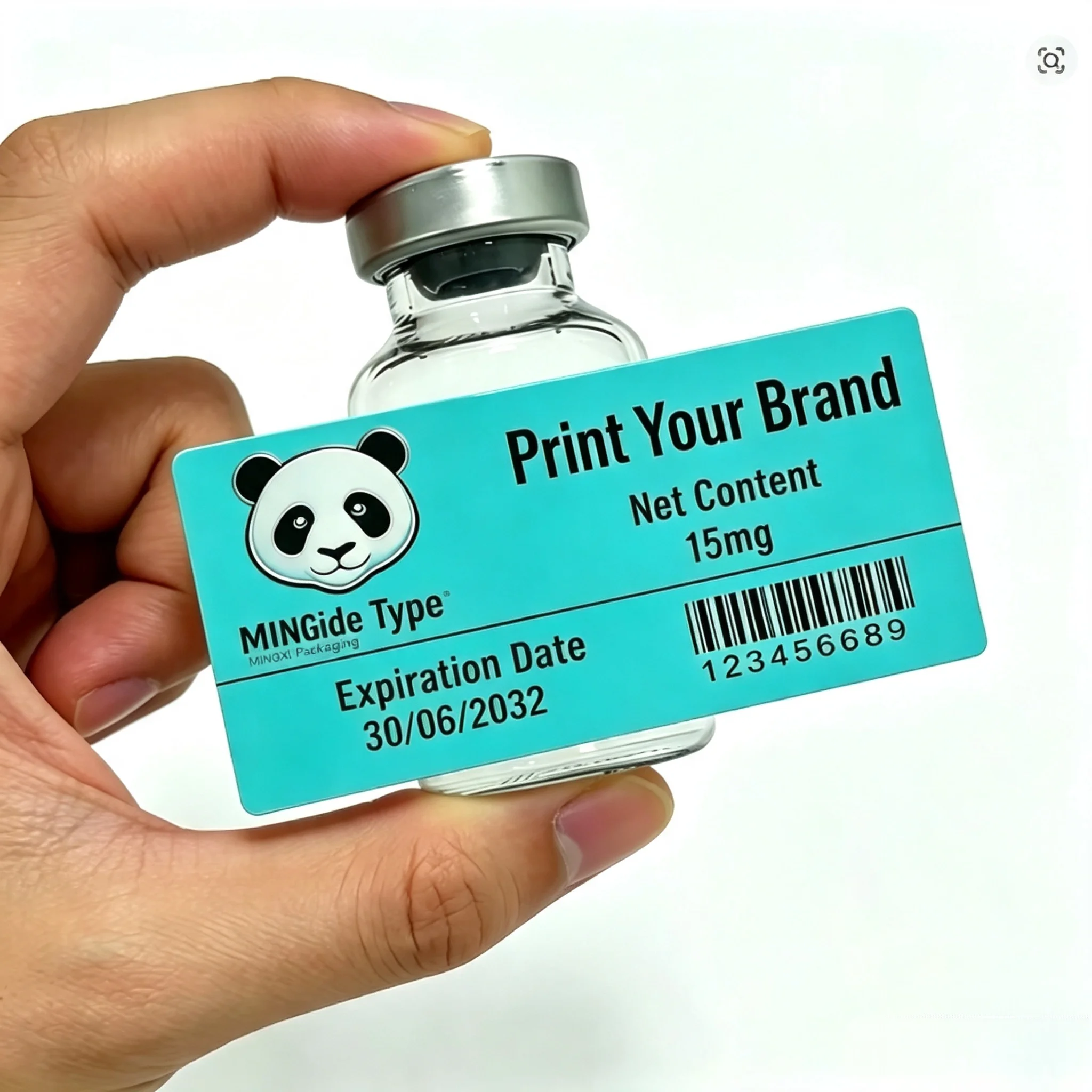 Custom Waterproof Decals Personalized Brand Vinyl Stickers for 3ml 5ml 10ml Peptide Cosmetic Health Vials