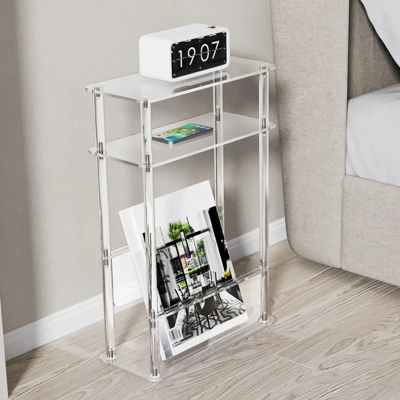 

Internet celebrity acrylic coffee table three-layer magazine rack landing