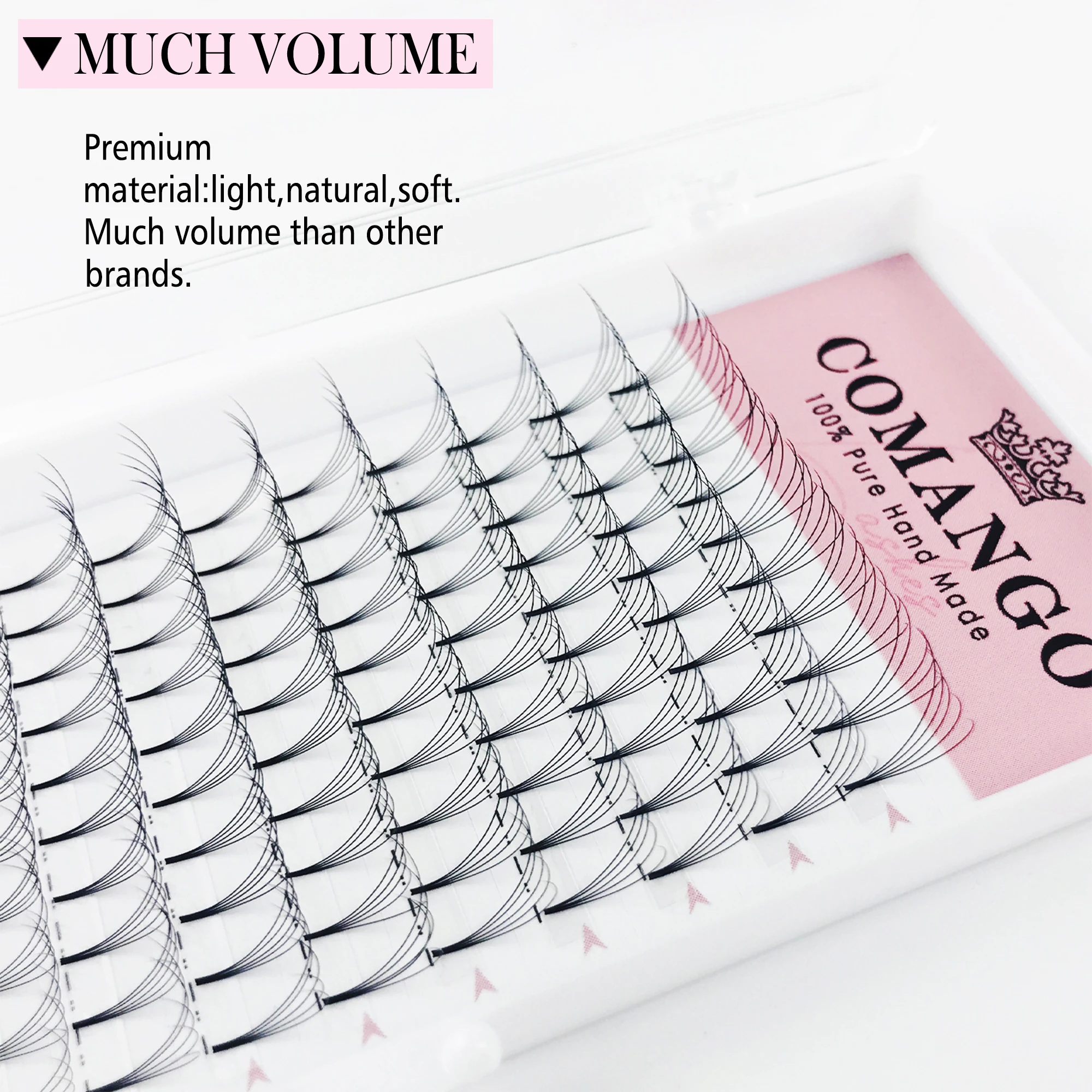 CoMango Volume Premade 3D/4D/5D/6D/10D Eyelashes Short Stem Pre Made Fans Silk Soft Lash Extension False Mink Individual Lashes