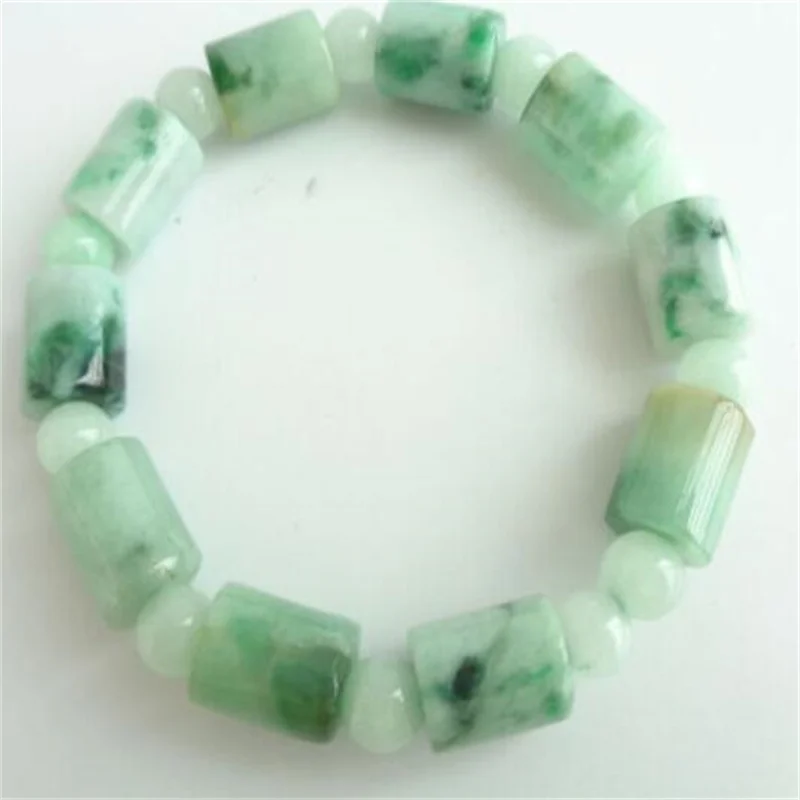 Certified Green Natural A Jade Jade Circle Bear Phoenix 418516 Stretchy Bracelet