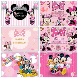 Disney Cartoon Mickey Mouse Mickey Minnie Kids Happy Birthday Photography Background Decor Party Backdrop Baby Shower Banner