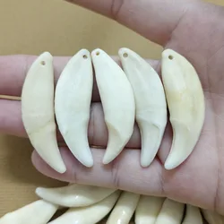 Retro Black Teeth High Imitation Wolf Fang Pendant Wholesale Teeth 4 Pcs Tribal Design Charm Pendant Only For Jewelry DIY Making