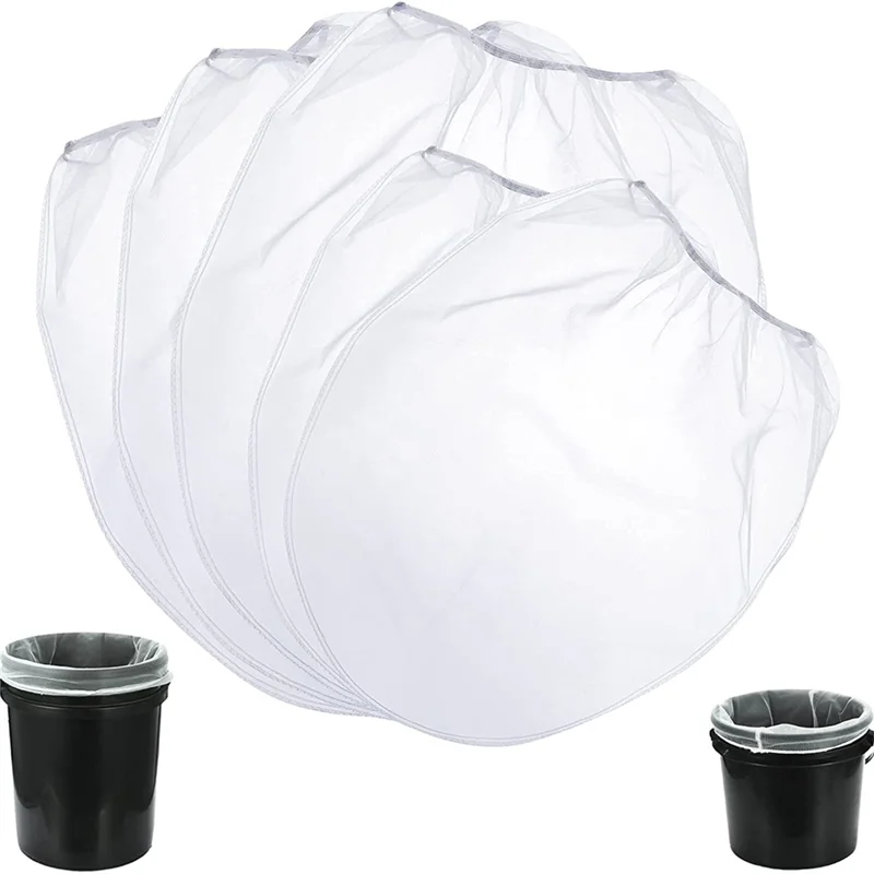 ABUG-Stretchable Drawstring Fine Mesh Strainer Bags 10-Pack-Nylon Filters For Liquids& Garden, Fits 5 Gallon Bucket