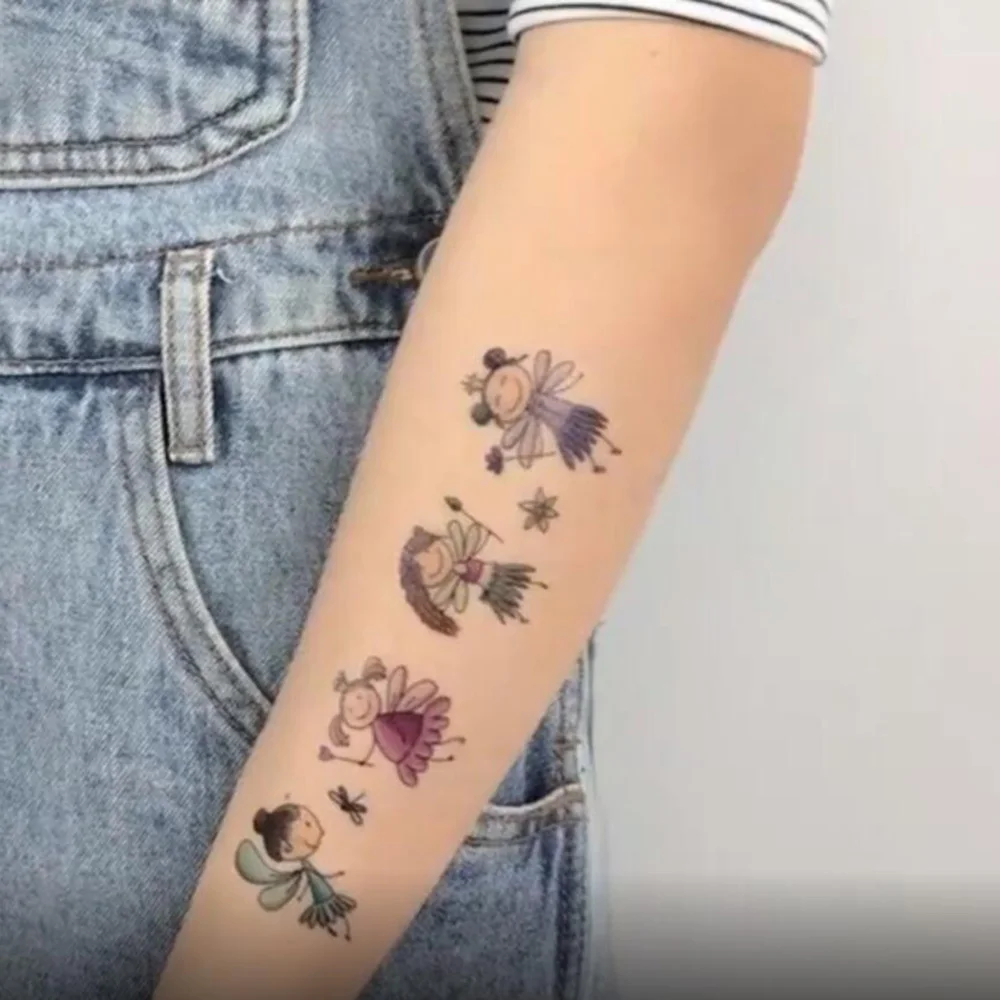 Fée temporaire 12 feuilles corps visage maquillage faux tatouages pour filles forêt jardin fête d'anniversaire bébé douche décorations