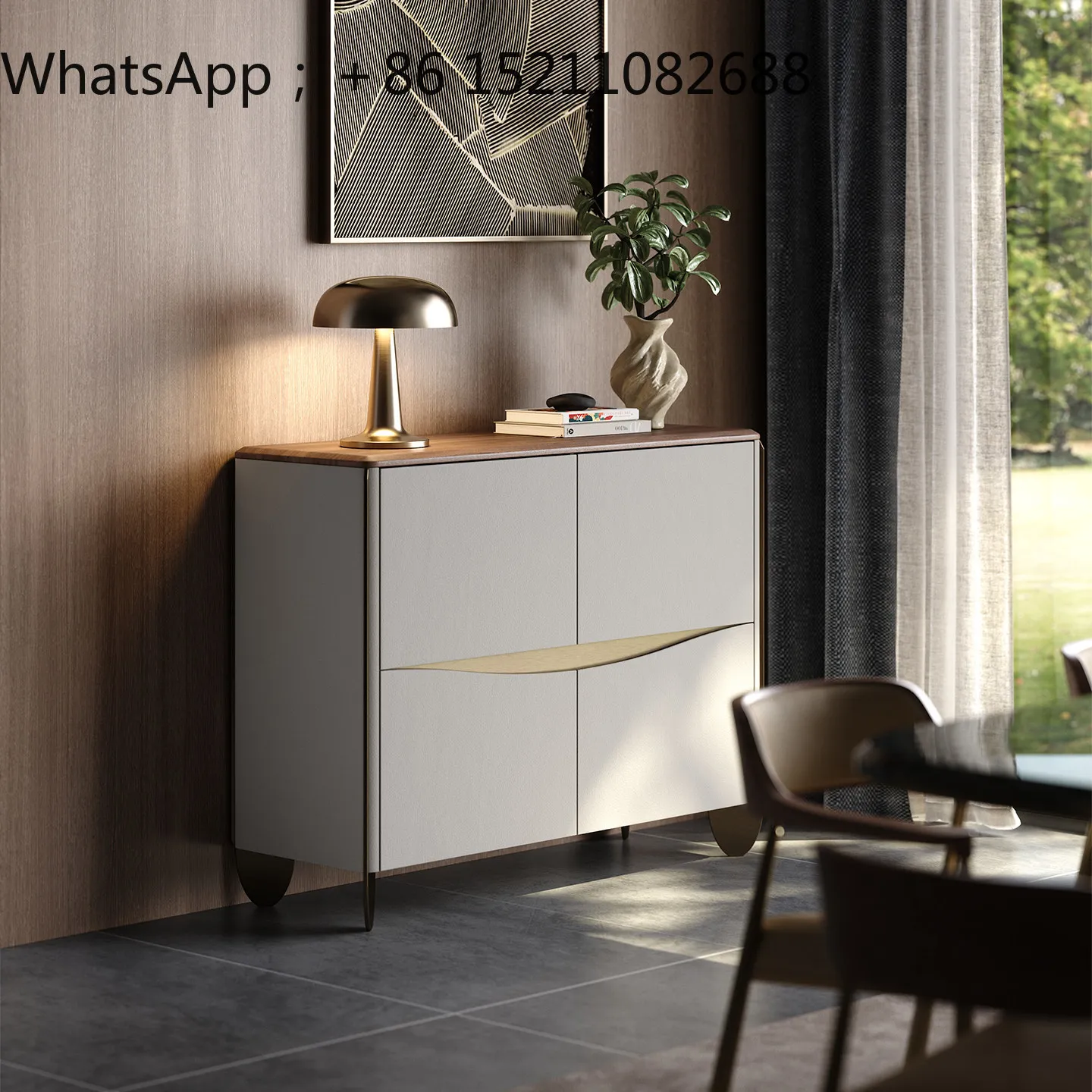 SCY minimalist dining side cabinet small apartment living room against the wall light luxury storage entrance tea low cabinet