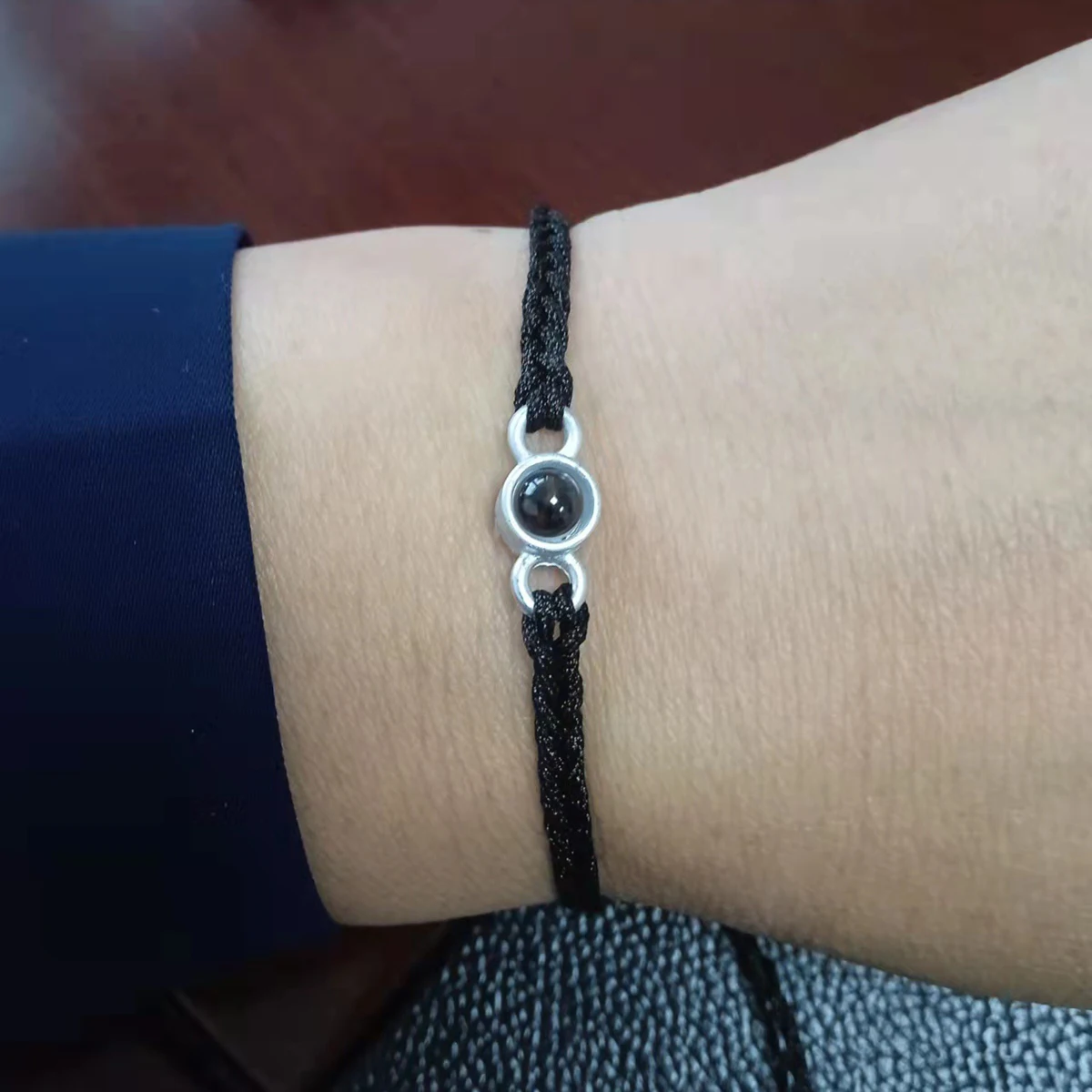 Custom Projection Braided Bracelet Personalized Stainless Steel Photo Bracelet Custom Jewelry Memorial Birthday Christmas Gift