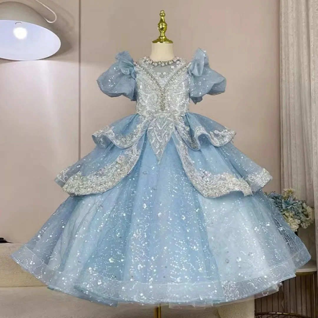

Children's Princess Dress Flower Girl Wedding Little Girl Birthday Girl Host High end Dress Walk Show Piano Performance
