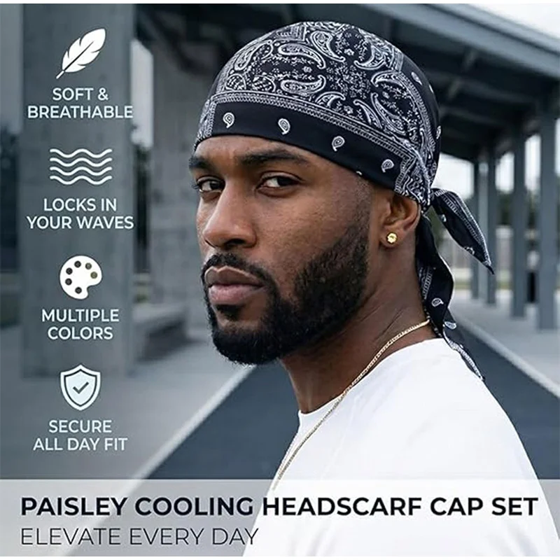 Paisley Printing Bandana Scarf Cashew Multi-color Hip-hop Headband Headscarf Unisex Summer Fashion Outdoor Riding Pirate Hat