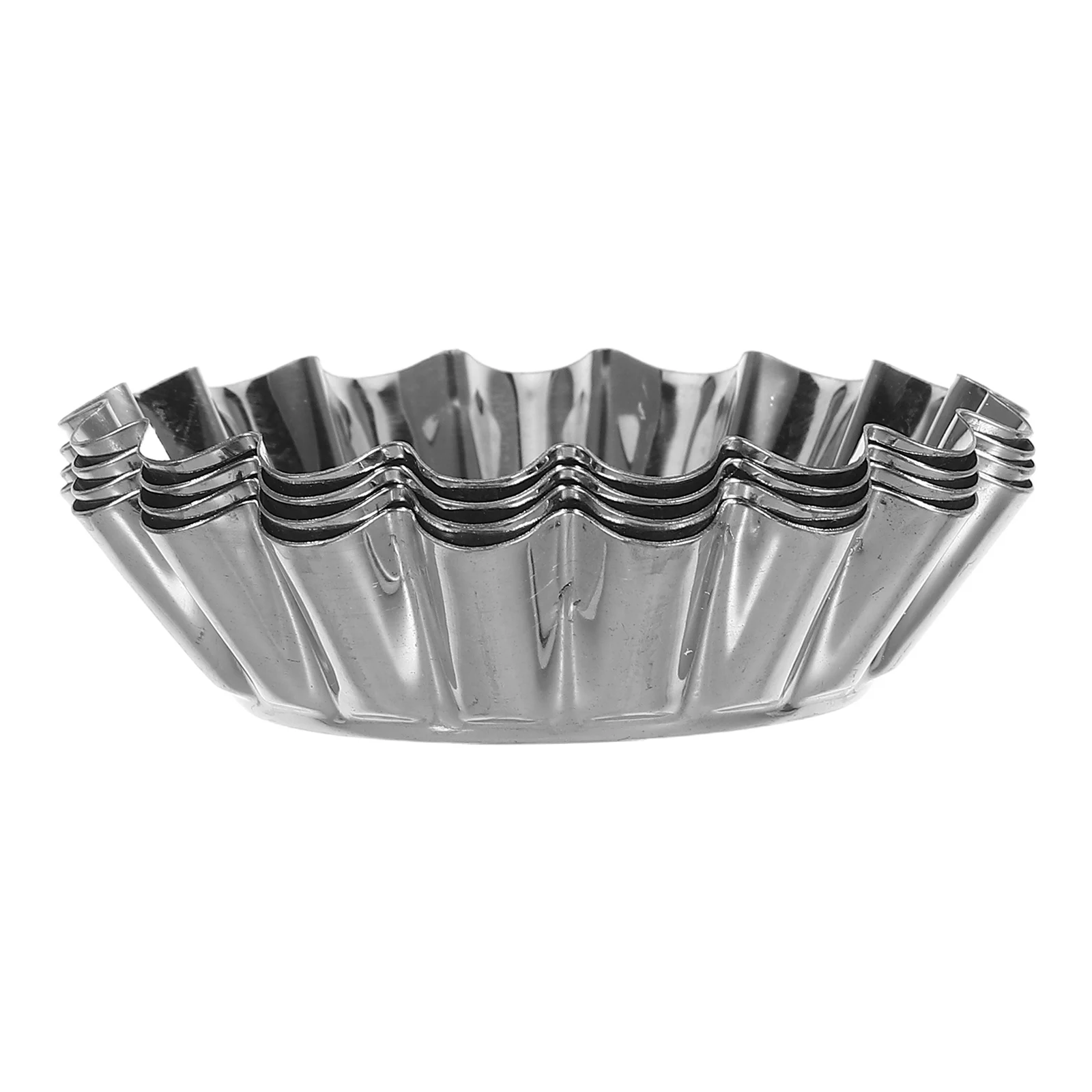 

4 Pcs Egg Tart Mold Non-stick Molds Oval Jelly Metal Cupcake Cups Chrysanthemum Shape
