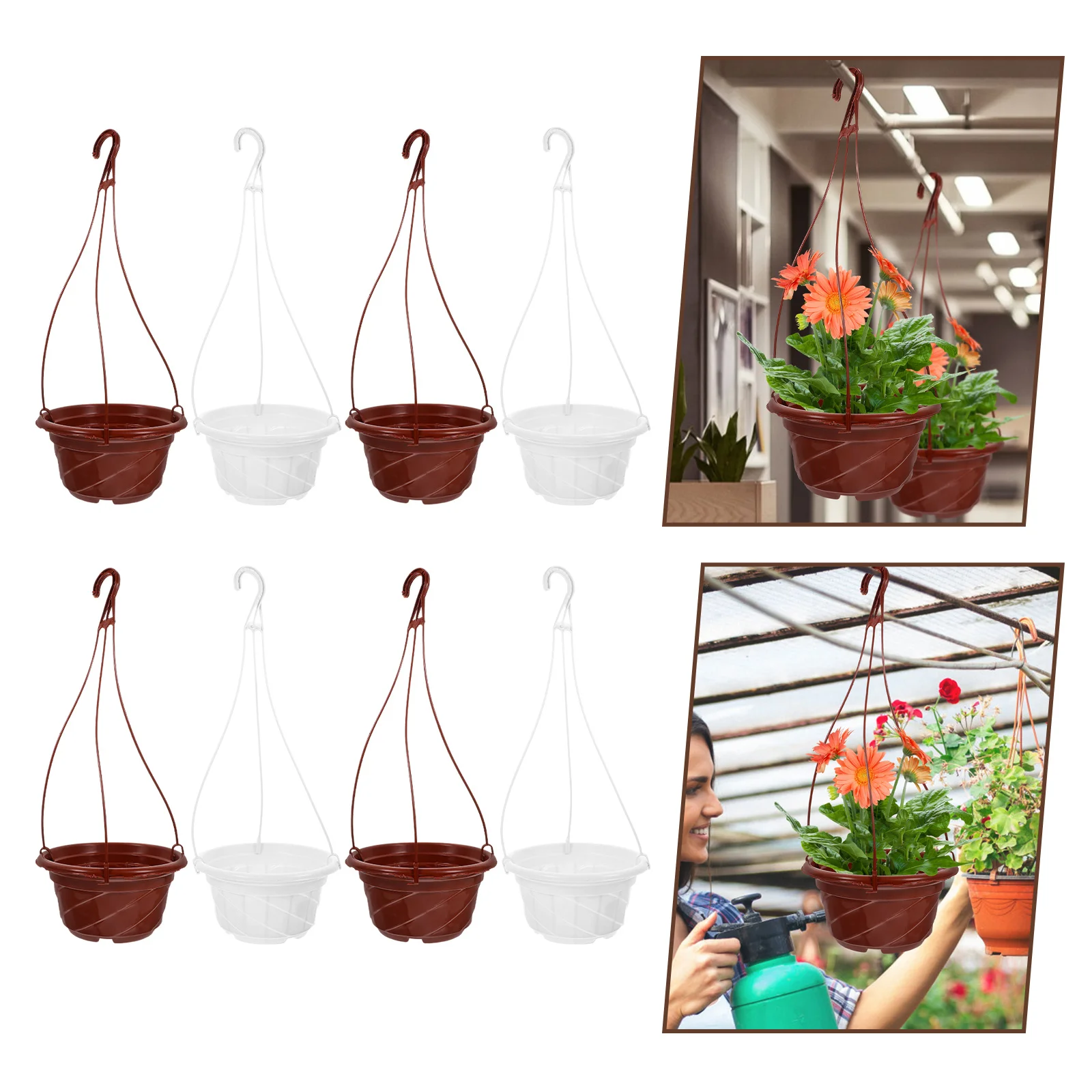 

16Pcs Plastic Hanging Flower Pots Chlorophytum Holder Garden Balcony Home Decor Gift Plastic Hanging Flower Pot