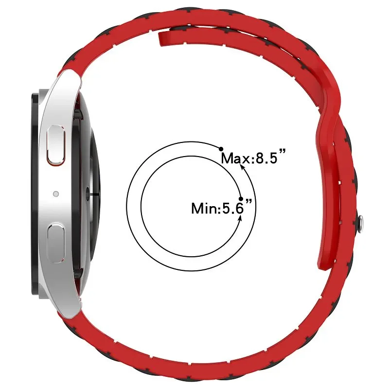 حزام رياضي عام مزدوج اللون لساعة هواوي سامسونج جالاكسي 7 6 5 4 سوار سيليكون جالاكسي ساعة 20 ملم 22 ملم سوار ثنائي اللون