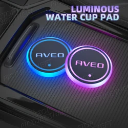 For Chevrolet Aveo Logo T200 T250 T300 Cruze Captiva Lacetti Emblem Led Car Water Cup Mat Drink Holder Auto Interior Decorative