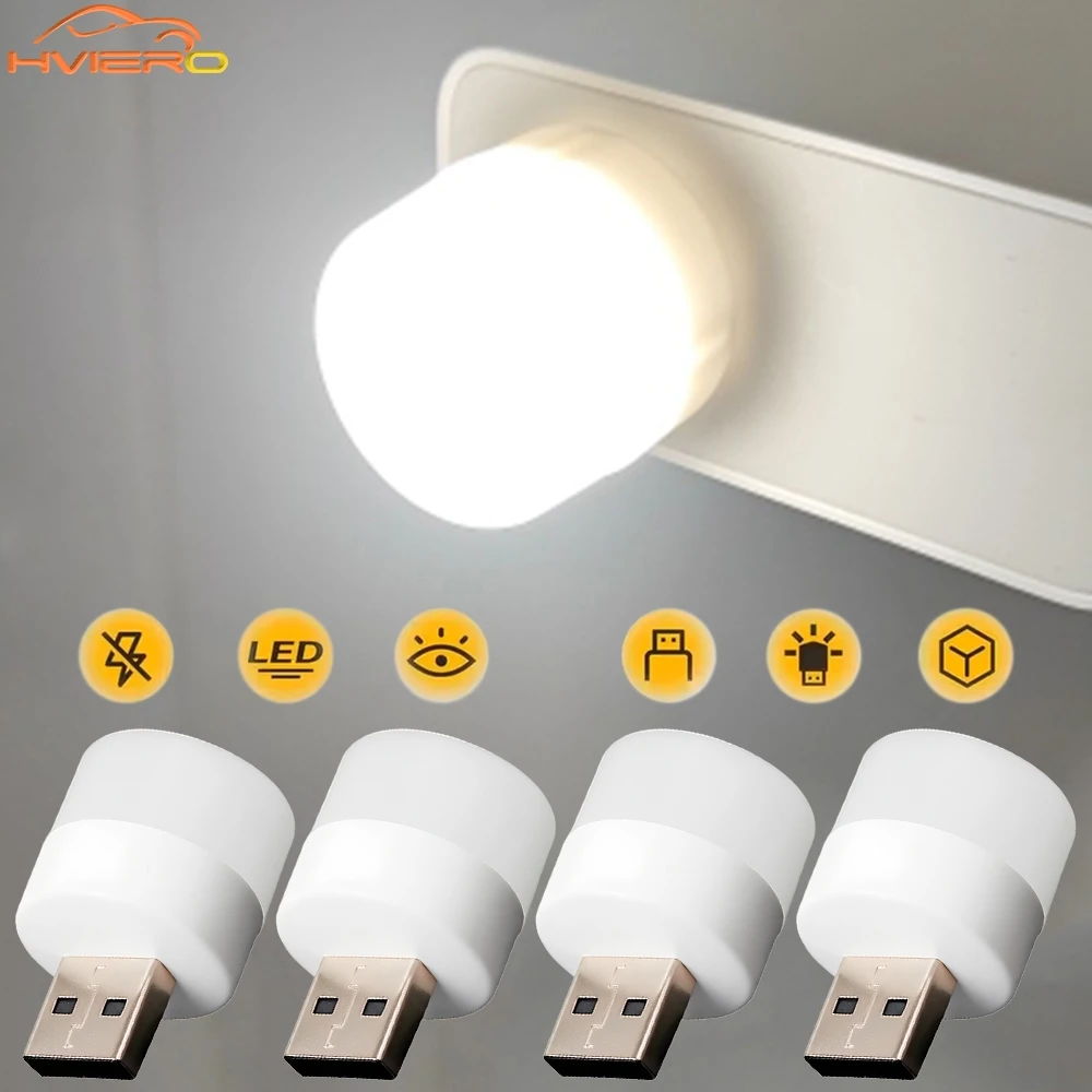 3/5/10/20PCS LED Table Lamp Lights Room Plug Usb Light Night Mini Book Reading Decorating Warm White Eye Protections Bedroom