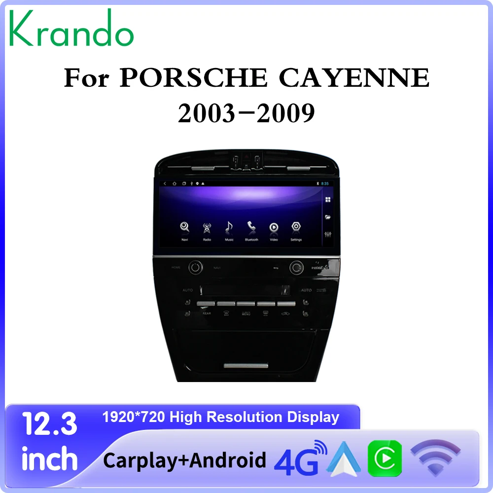 

Krando 12.3'' Car Navigation for Porsche Cayenne 2003-2009 Car Audio Android Multimedia Built-in Wireless CarPlay Autoradio DSP