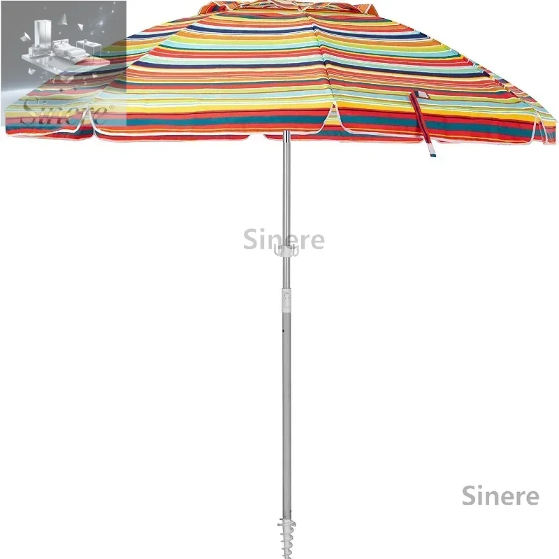 

Beach Umbrella 1.8m Large 16 Bone Wind Resistant Sun Protection Outdoor Fishing Steering Color Parasol Rainbow Manufacturer