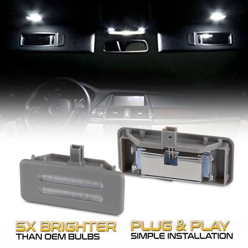 

For BMW X5 E70 X3 F25 E90 E91 E92 E60 E61 X6 E71 E72 X1 E84 2Pcs LED Interior Sun Visor Vanity Mirror Lamps Reading Lights