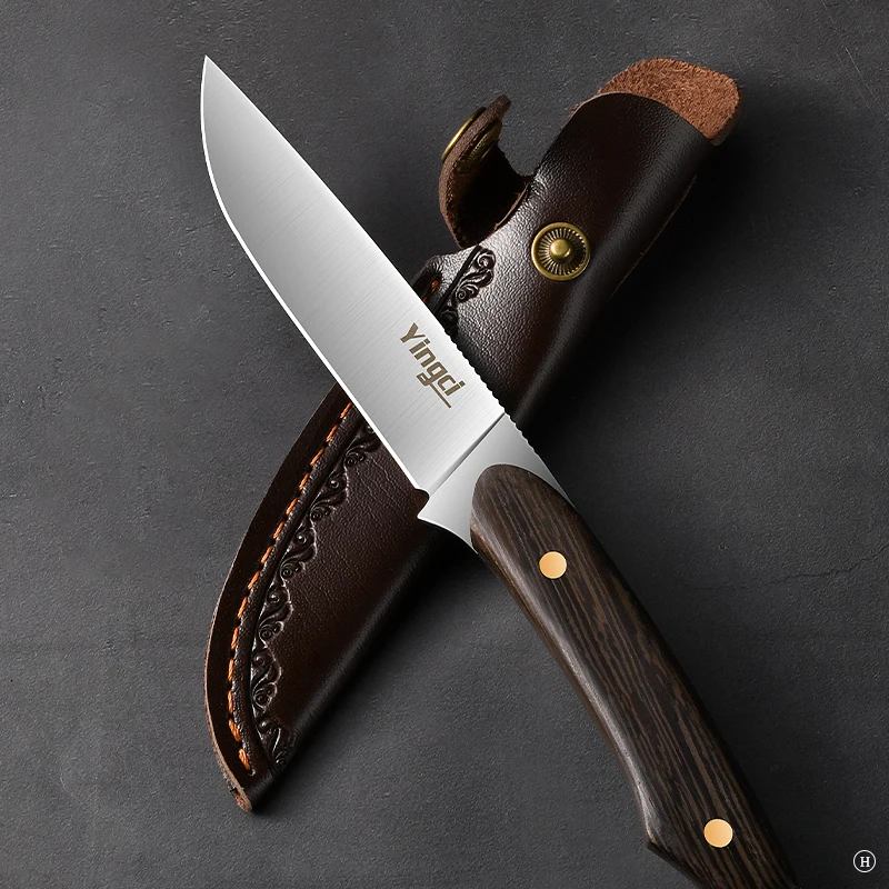 Forged Knife Steel One-piece Forging High Hardness Solid Wood Handle Easy To Clean Fruit Meat Kitchen Multi-function  Knife