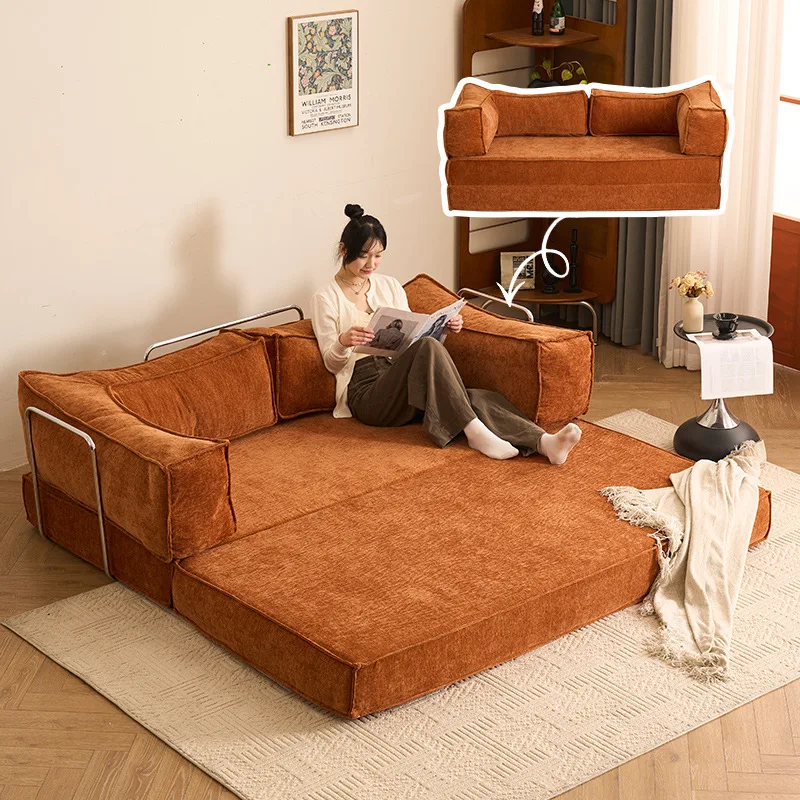 

Simple Retro High-end Corduroy Lazy Living Room Sofa Compression Sofa Sofa Bed Foldable, Removable, Washable and Customizable