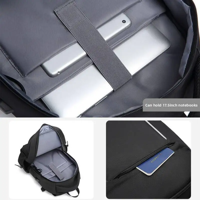 New Men's  16 Inch Large-capacity Men's High-end Backpack Computer Bag High-end Business Bag Expandable Backpack Witch USB