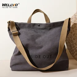 Business Tote Handbags Men's Bags Casual Durable Canvas Shoulder Bags Multifunction Messenger Bag 14in Laptop Briefcase X100C