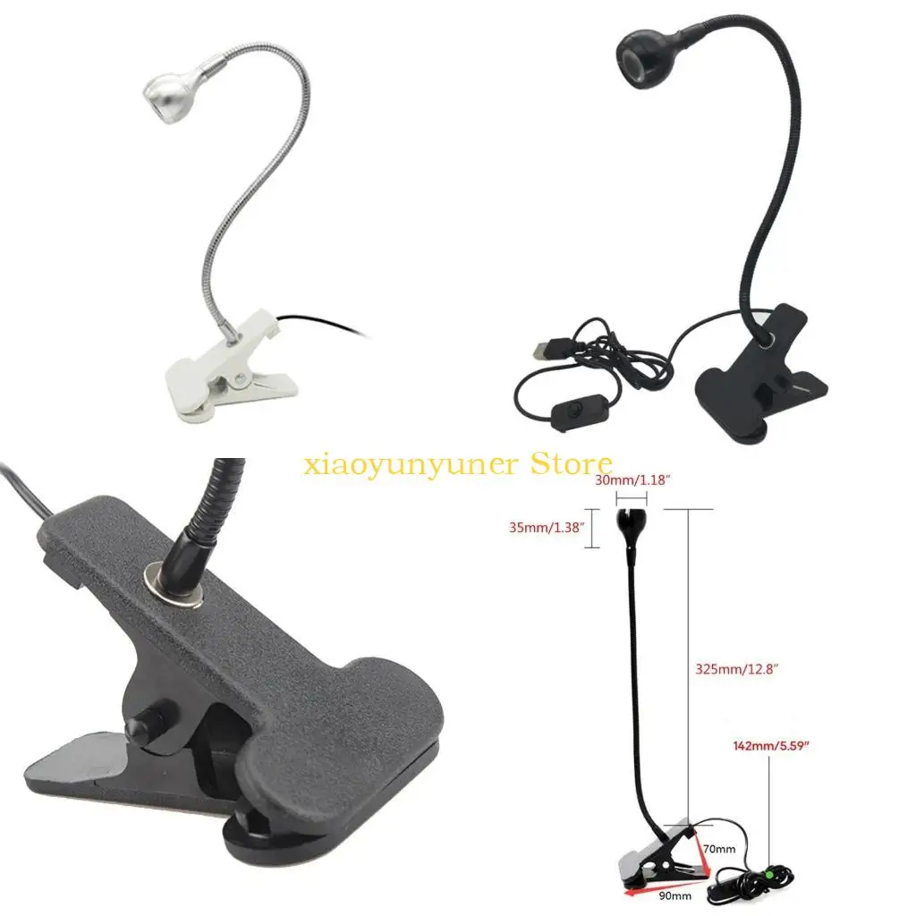 P9JB USB 2W LED UV Phone Curing Lamp,Portable Clamp Flexible 360  Desk Lamps,395 length,Plug and for P