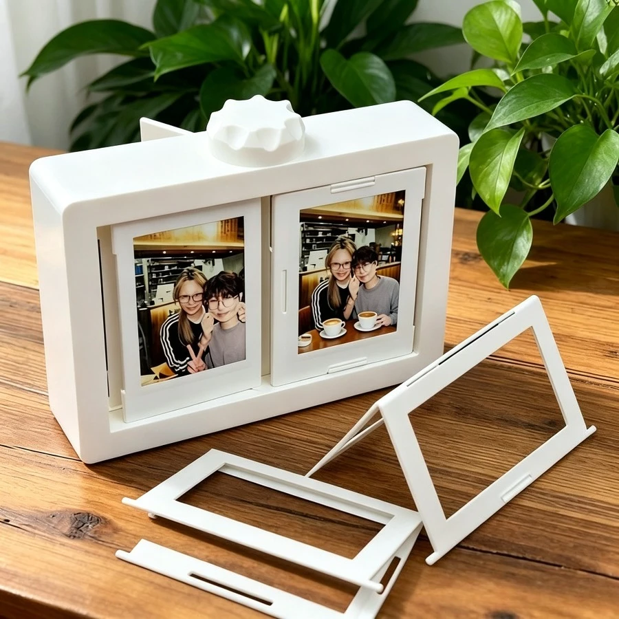 Rotating Photo Frame Stereoscopic Album Ornament Photo Storage Ornament 360 Degree Rotating Photo Frame 3-inch Photos
