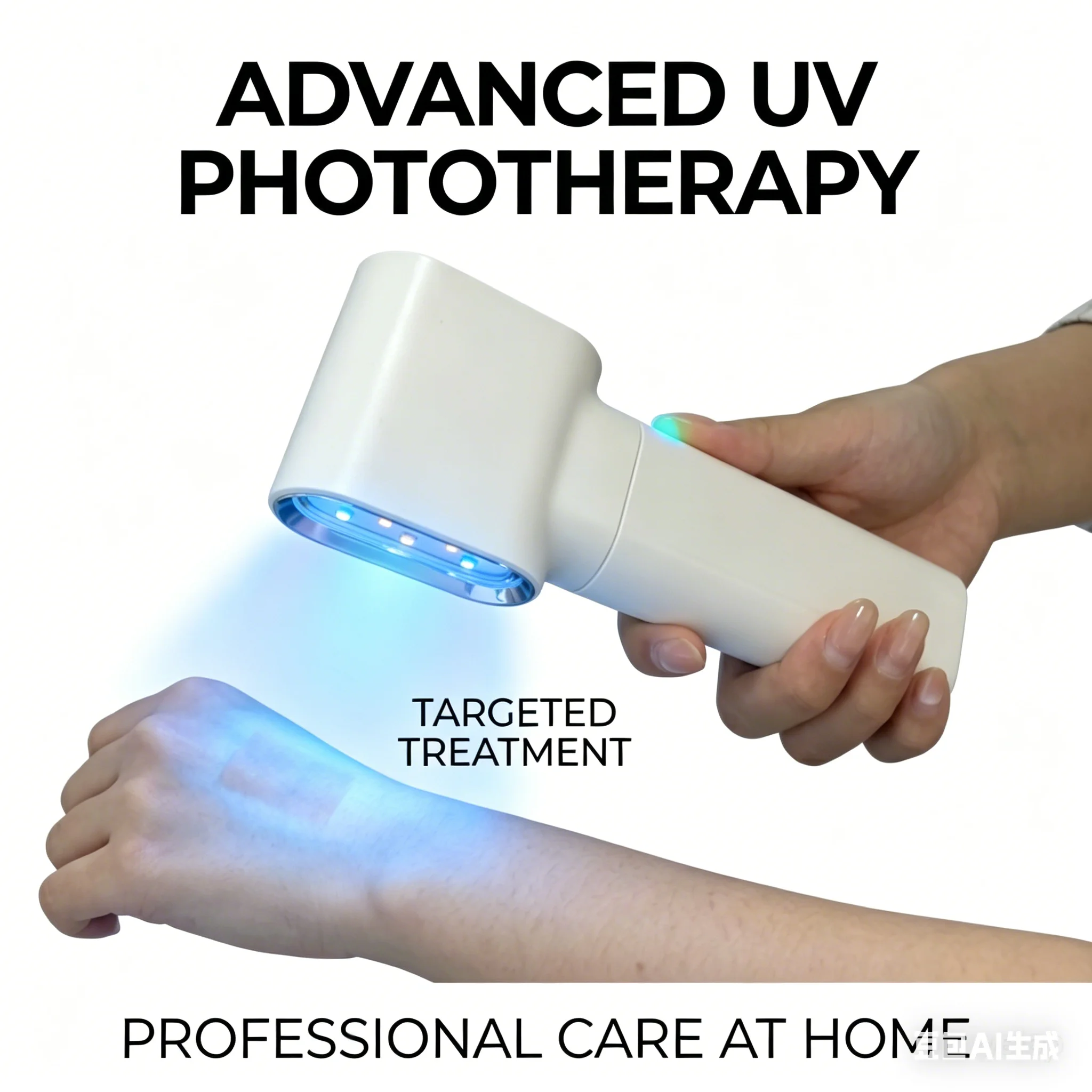 308nm UVB Phototherapy Device with MED Test Auto Shut-Off Protection for Beginner Home Vitiligo Psoriasis Skin Treatment