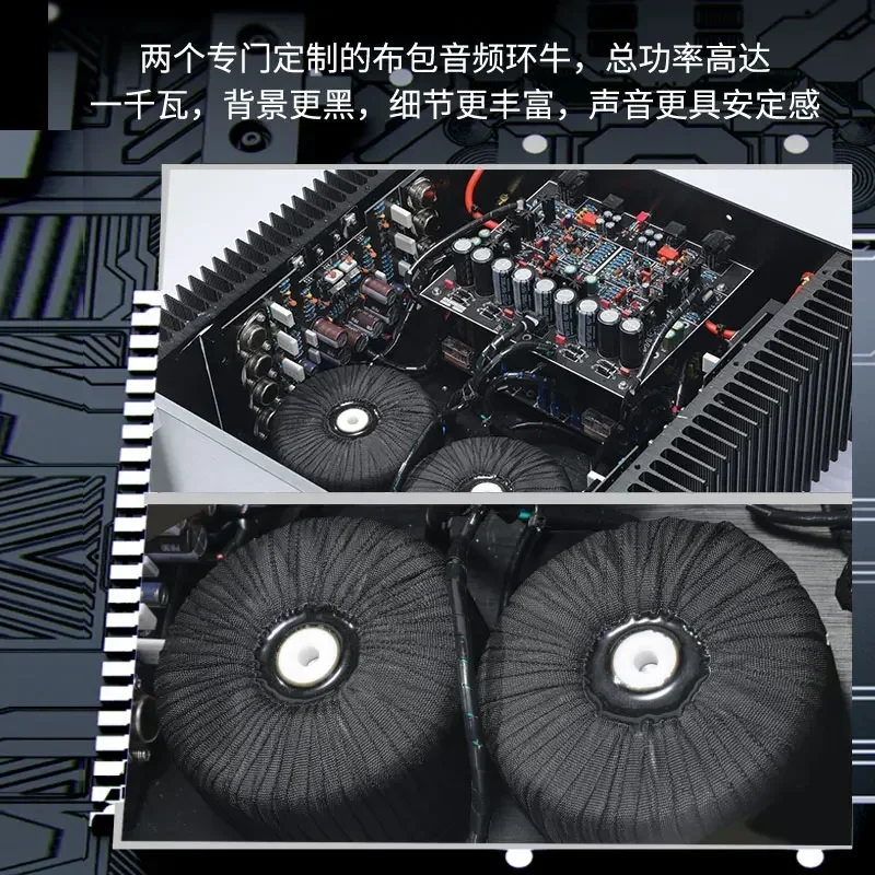 

200w*2 2-channel Class AB Amplifier High Power Low Distortion Supports RCA Balanced XLR Input Transistor HIFI Amplifier Audio