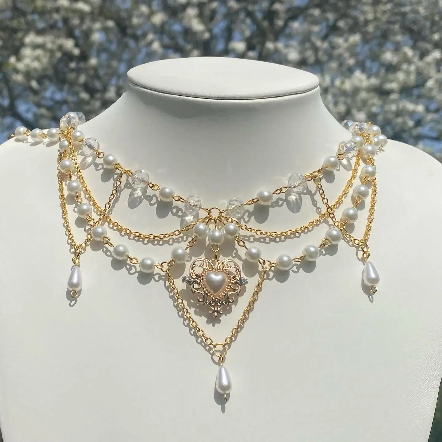 New Indie Style Necklace Fairycore Charm Necklace Y2K Butterfly Choker Pixie Fairycore Earrings Cottagecore Pearl Necklace