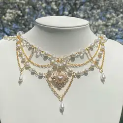New Indie Style Necklace Fairycore Charm Necklace Y2K Butterfly Choker Pixie Fairycore Earrings Cottagecore Pearl Necklace