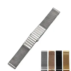 18mm 20mm 22mm 24mm Stainless Steel Straight End Shark Mesh Extended Deployment Clasp Watch Strap Band Fit For SKX ROX Watches