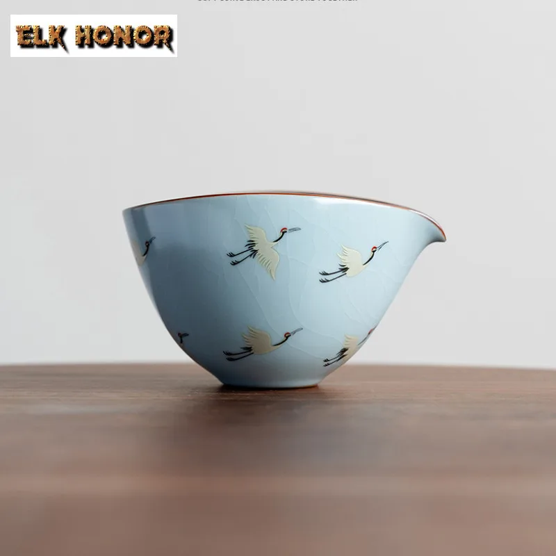 200ml Ru Kiln Return Of The Crane Tea Pitcher Divide Tea Cha Hai Dispenser Household Justice Cup Fair Mug Tea Items Accessories
