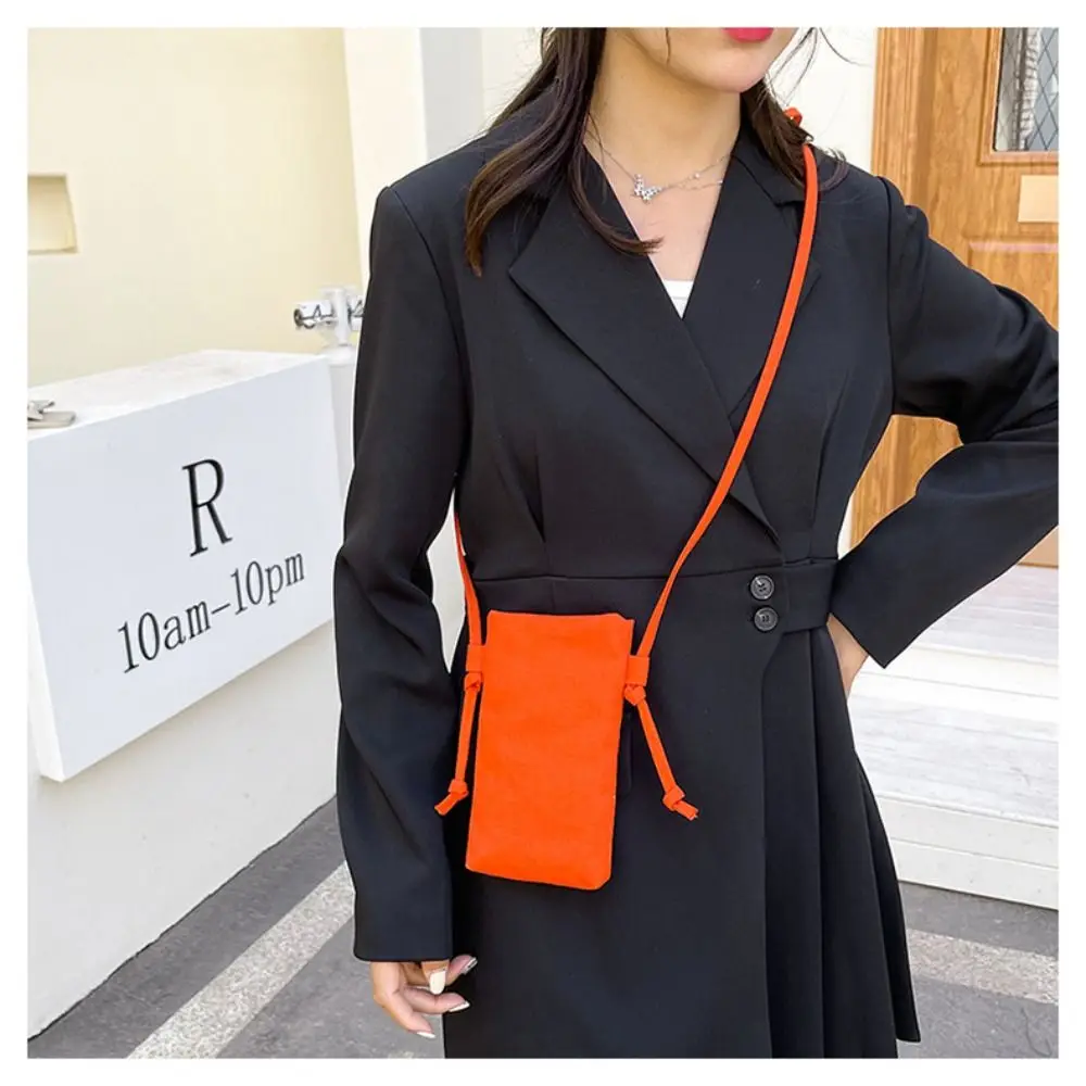 Fashion Canvas Mobile Phone Bag Light Weight All-match Small Crossbody Bag Hanging Neck Multifunctional Handbag Outdoor