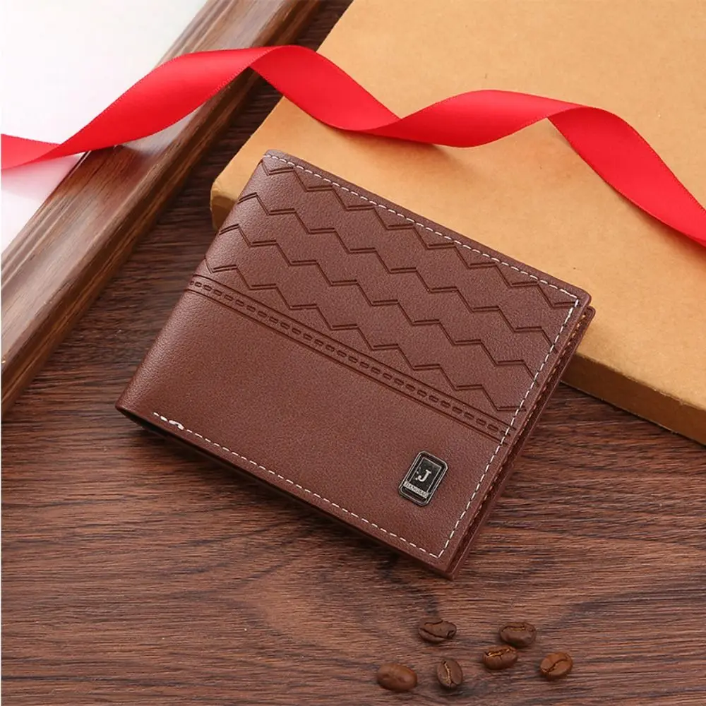 Portable Two-fold Men Foldable Wallet Multi-position Multi-card PU Leather Wallet Skin Soft Men's Short Wallet Shopping