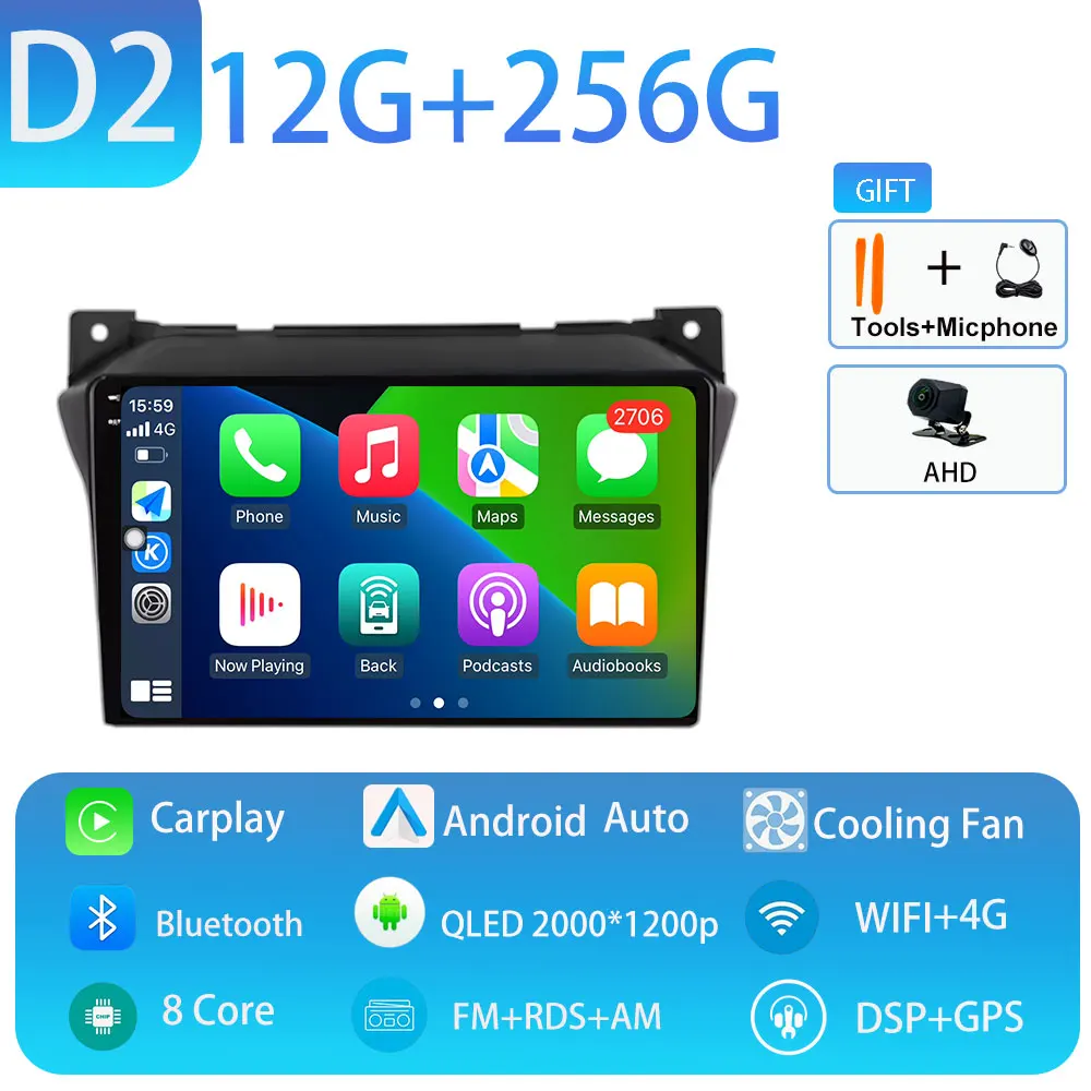 Android 15 Autoradio 360 Camera GPS Navigatie Multimedia Video Player Carplay Auto DSP RDS Voor Suzuki Alto 2009 2010-2016 2017