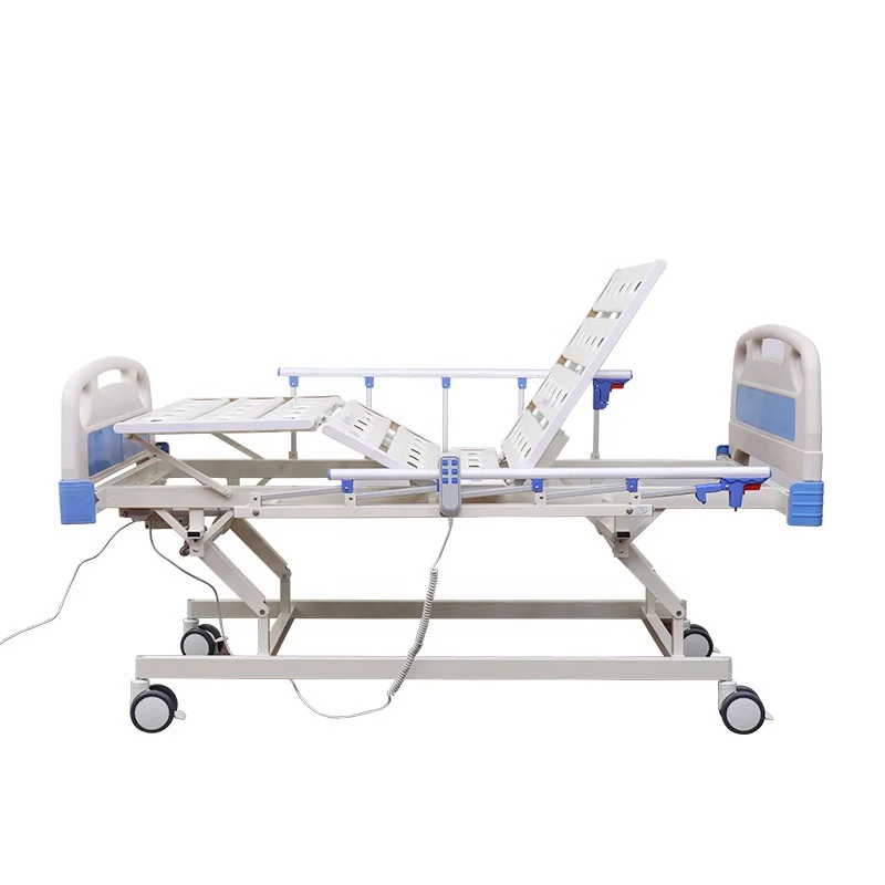 

Medical 4-function hospital bed for paralyzed patient electric ICU simple nursing bed with remote control