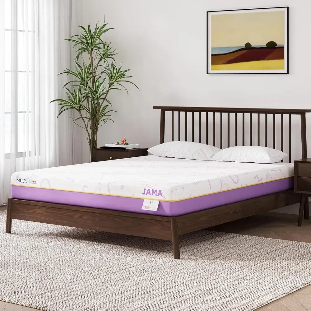 Colchão Queen de 7 polegadas para crianças, colchões de beliche de espuma viscoelástica com protetor de colchão em uma caixa, camas infantis