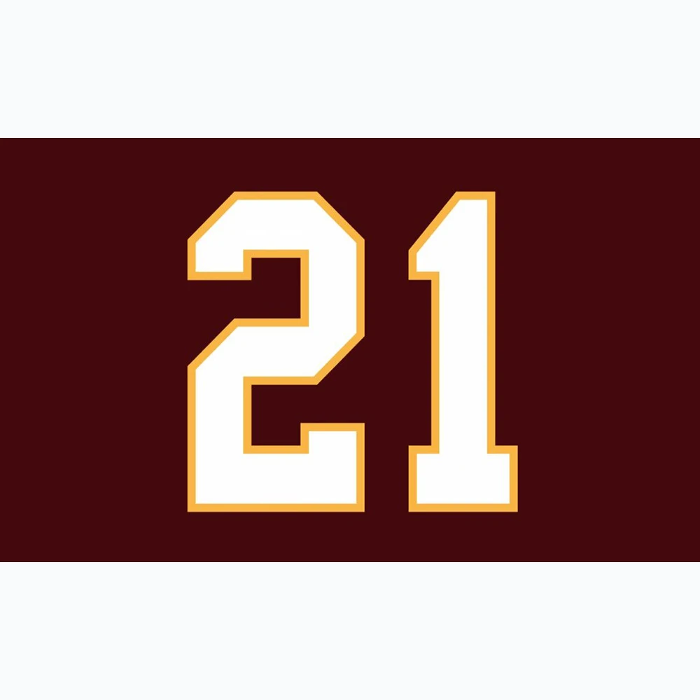 

90x150cm CUSTOM Burgundy Flag with NO.21 BANNER