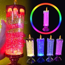 Crystal LED Electronic Candle Tourist Souvenirs Crystal Candles 7-color Gradient Party Atmosphere for Christmas Birthday Wedding