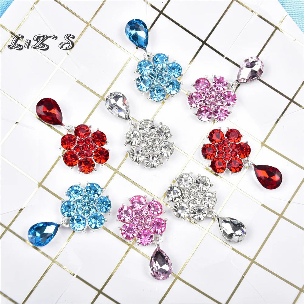 Tiny Charm Sliver Flat Back Crystal Rhinestone Metal Botton DIY Eardrop Decoration Clothing Jewelry Accessories