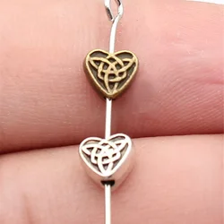 WYSIWYG 40pcs 5.5x6.5mmAntique Copper Color Antique Bronze Color Antique Silver Color Celtic Knot Heart Beads For Jewelry Making