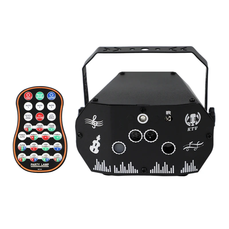Éclairage laser de scène RVB avec télécommande, effet aurore boréale, contrôle du son, éclairage stroboscopique Chang, DJ Party